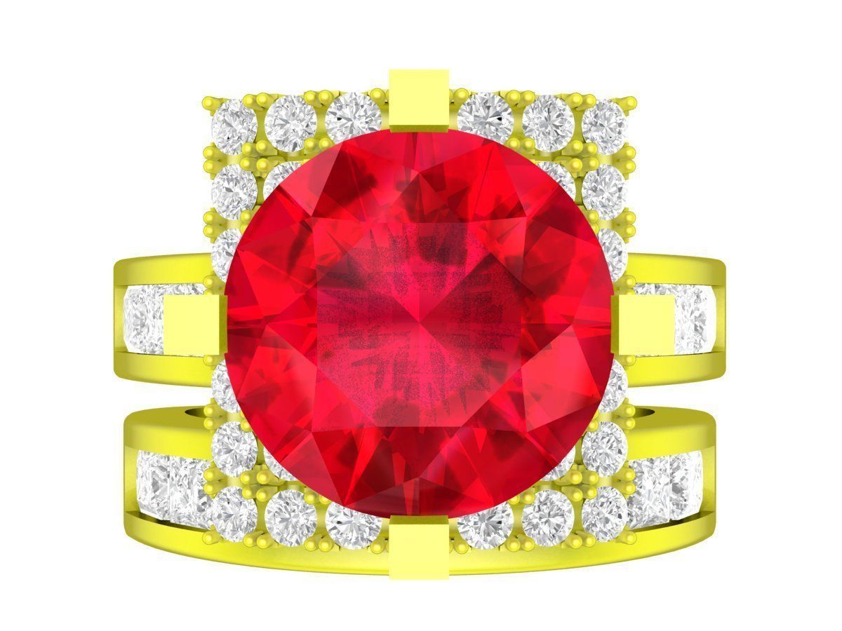 6622 Fashion korean diamond women ring 3D print model_1