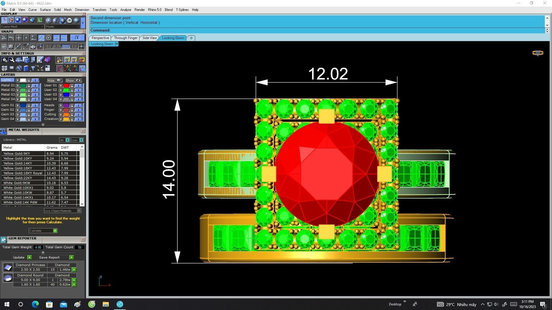 6622 Fashion korean diamond women ring 3D print model_5