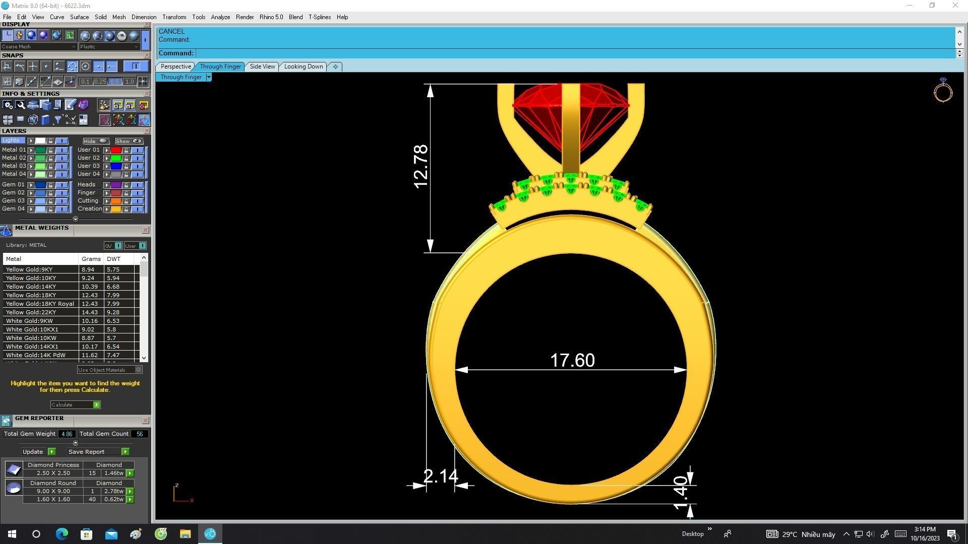 6622 Fashion korean diamond women ring 3D print model_6