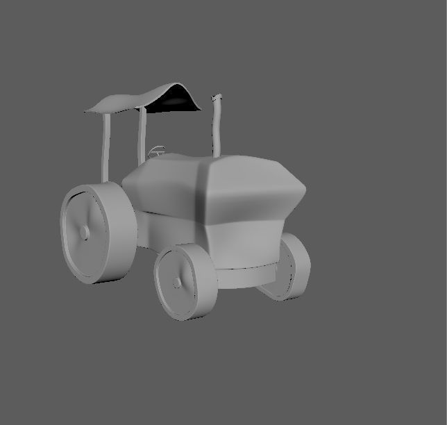 Toy Tractor Low-poly 3D model_2