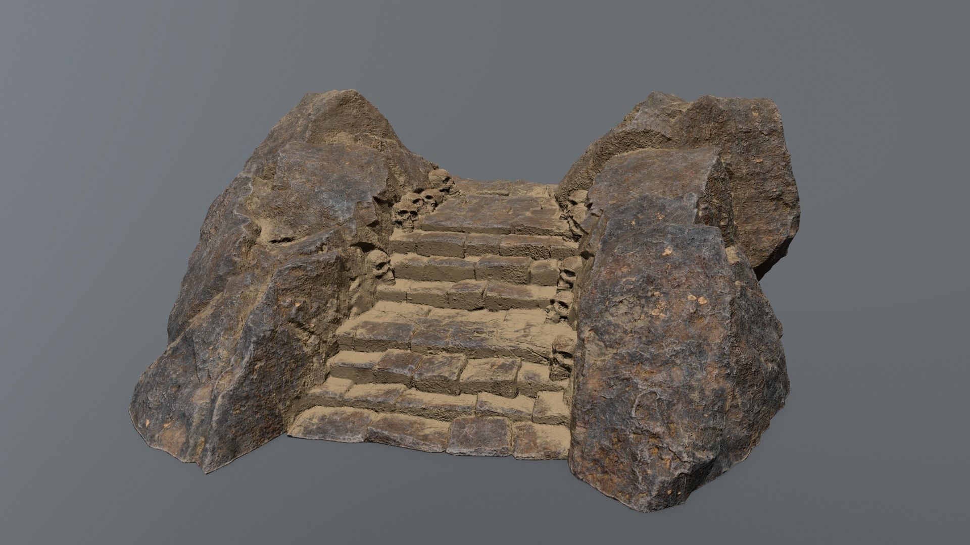 Ruin Stairs Low-poly 3D model_2