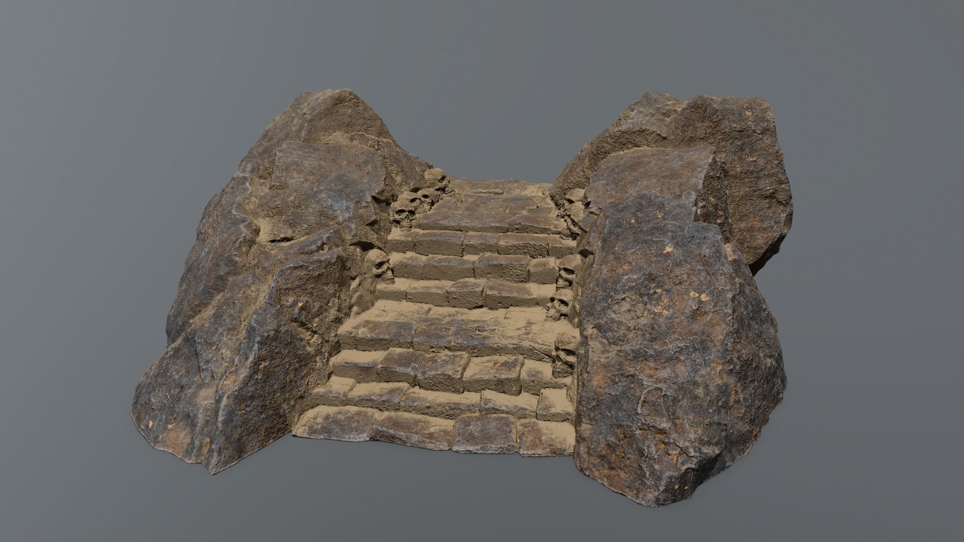 Ruin Stairs Low-poly 3D model_11