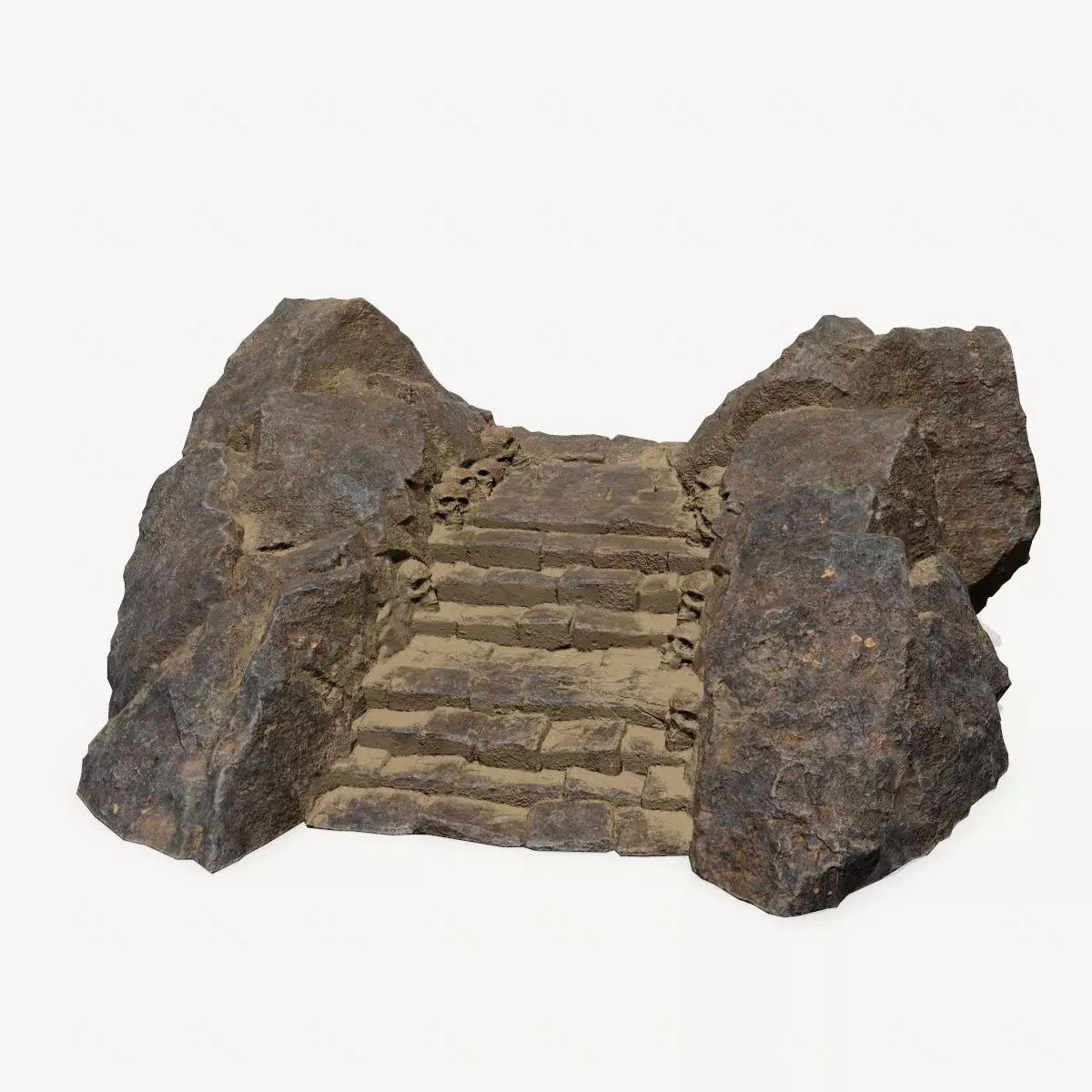 Ruin Stairs Low-poly 3D model_0