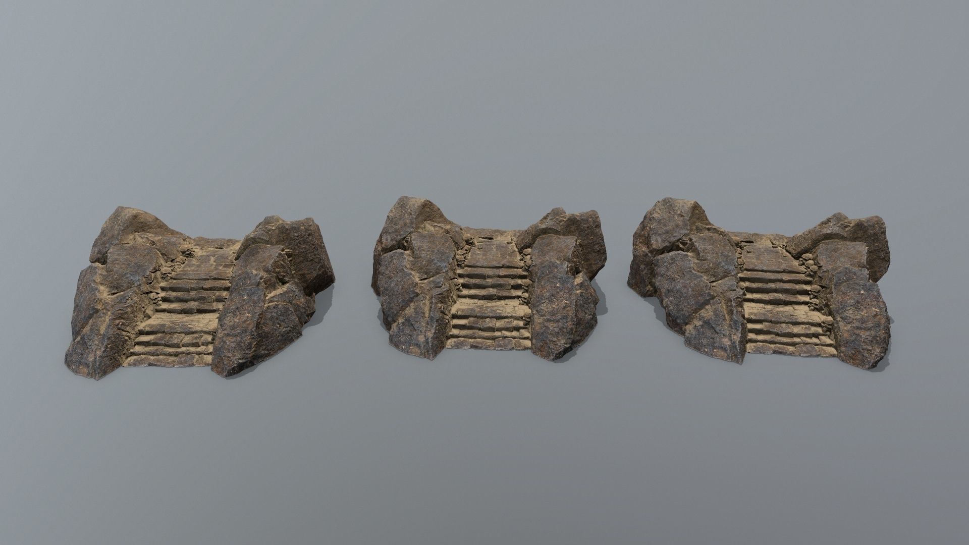 Ruin Stairs Low-poly 3D model_13