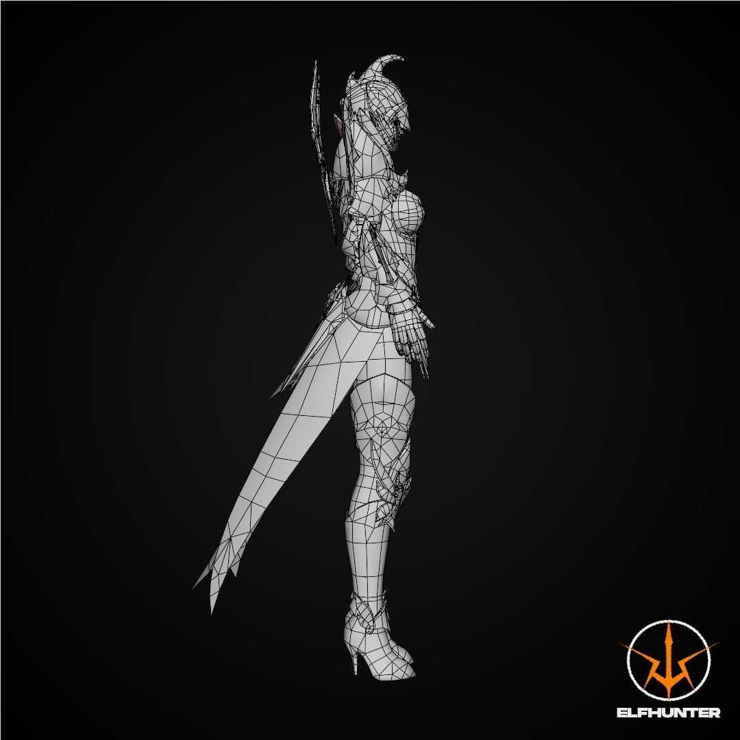 EXCLUSIVE ELF HUNTER EDITION RIGGED CHARACTER ELF MITHRIL Low-poly 3D model_11