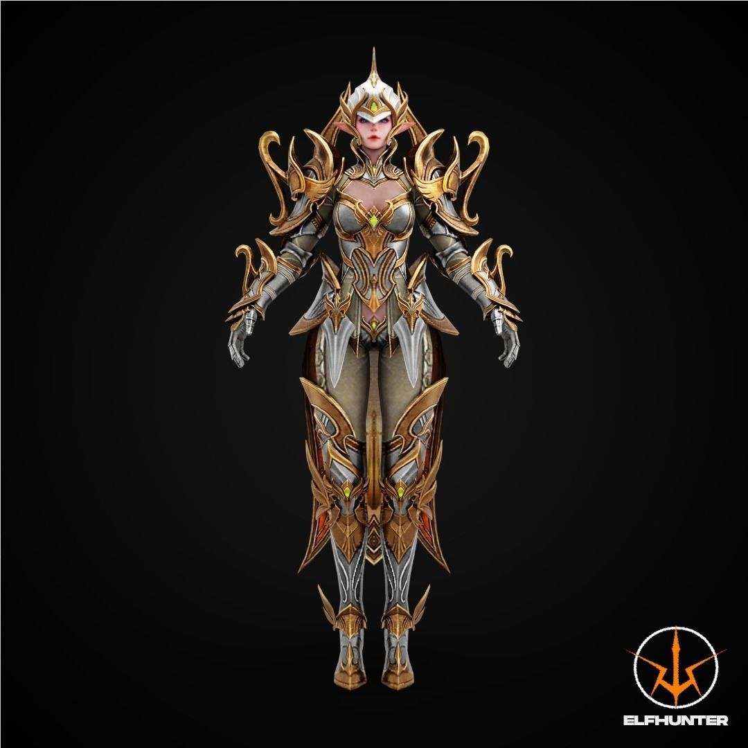 EXCLUSIVE ELF HUNTER EDITION RIGGED CHARACTER ELF MITHRIL Low-poly 3D model_2