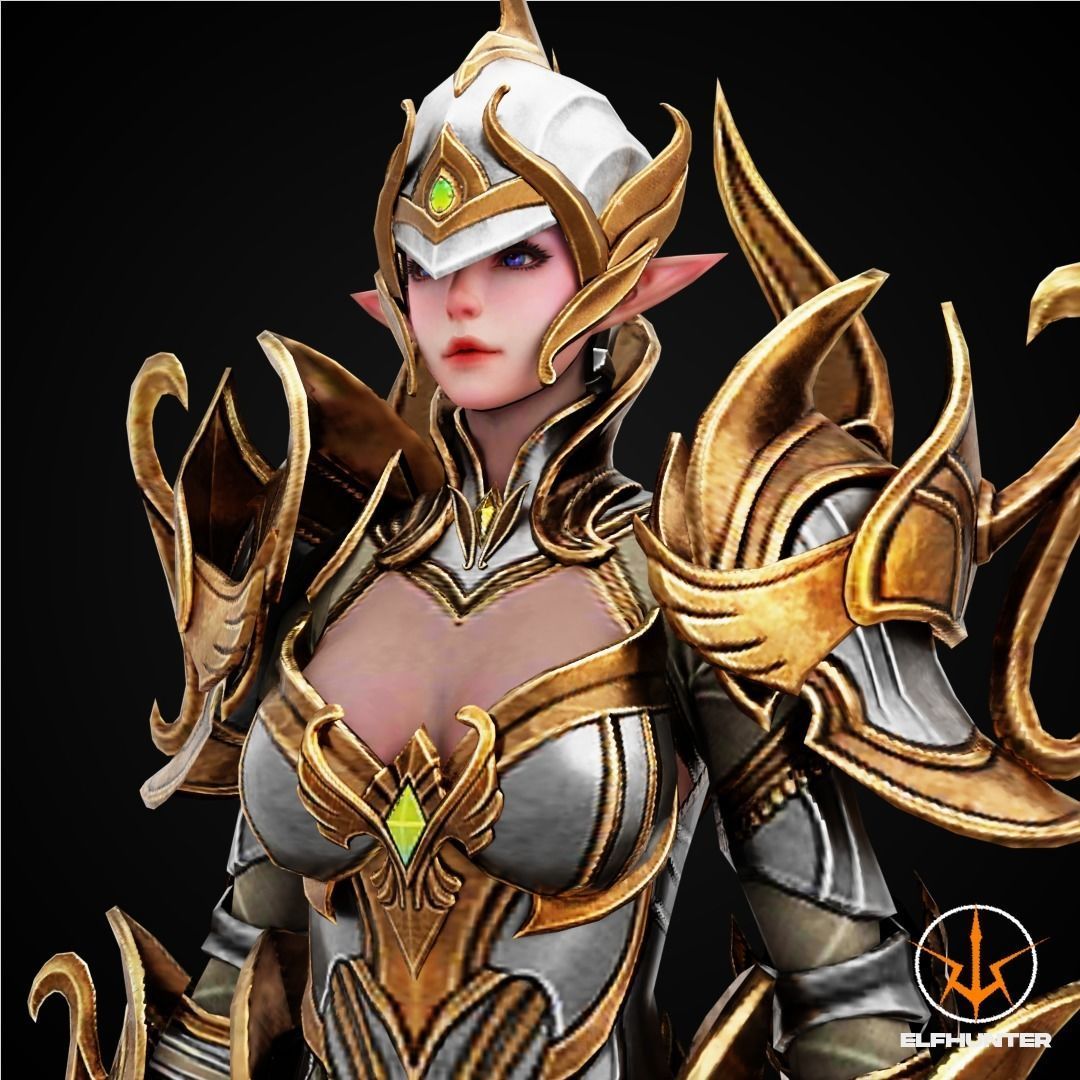 EXCLUSIVE ELF HUNTER EDITION RIGGED CHARACTER ELF MITHRIL Low-poly 3D model_1