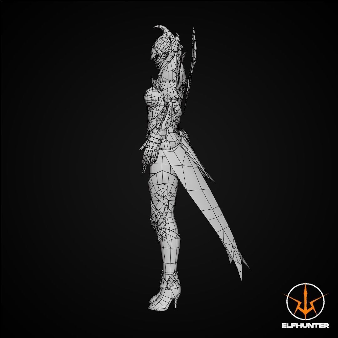 EXCLUSIVE ELF HUNTER EDITION RIGGED CHARACTER ELF MITHRIL Low-poly 3D model_13