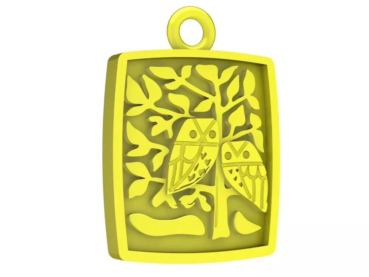 Rectangular Tree of Life Pendant Jewelry Model 6662 3D print model