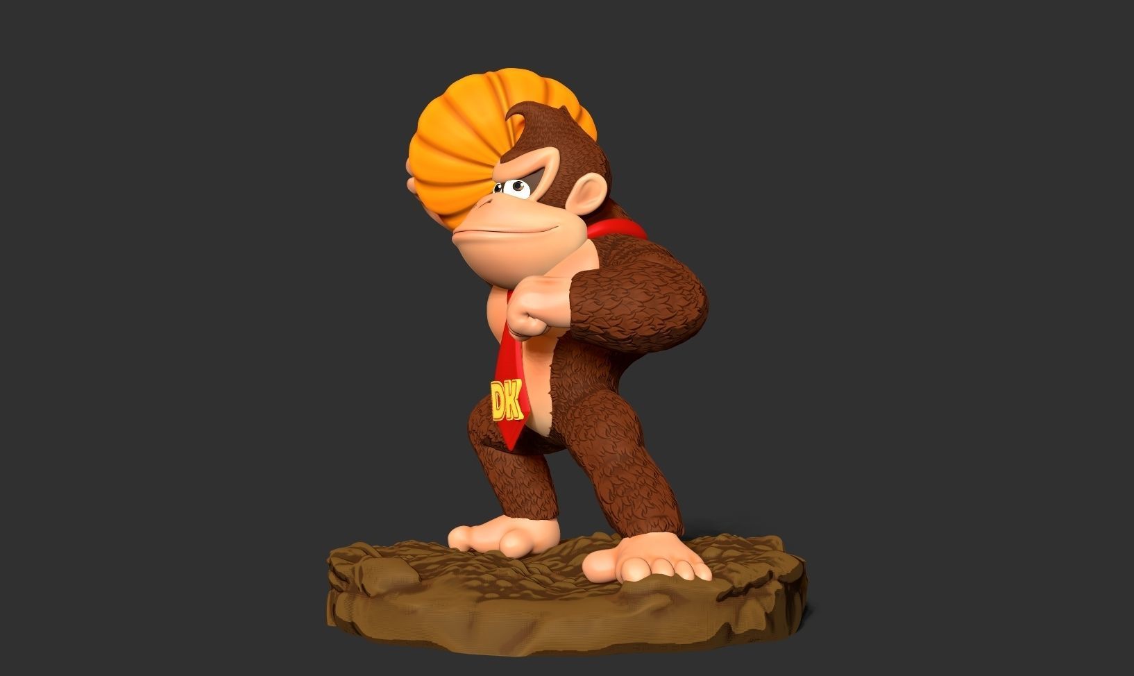 Donkey Kong hugs a pumpkin 3D print model_11