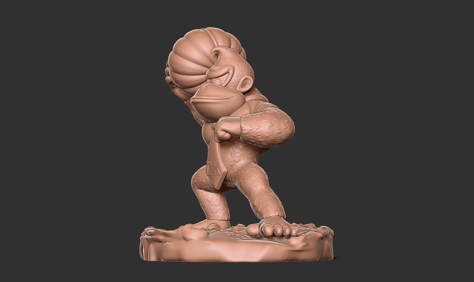 Donkey Kong hugs a pumpkin 3D print model_12