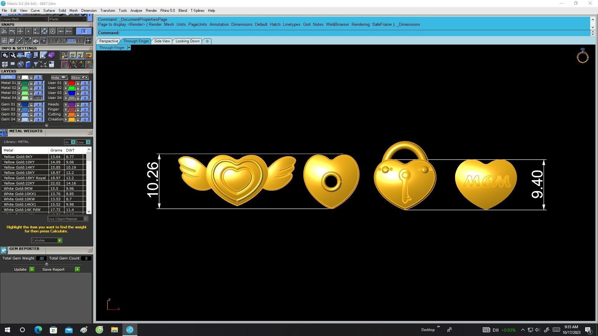 6667 Set 4 Heart Charm Jewelry 3D print model_6