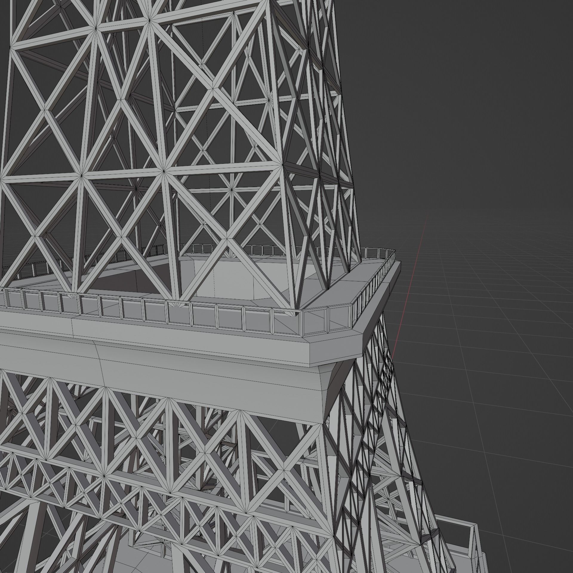 Eiffel Tower Low-poly 3D model_2