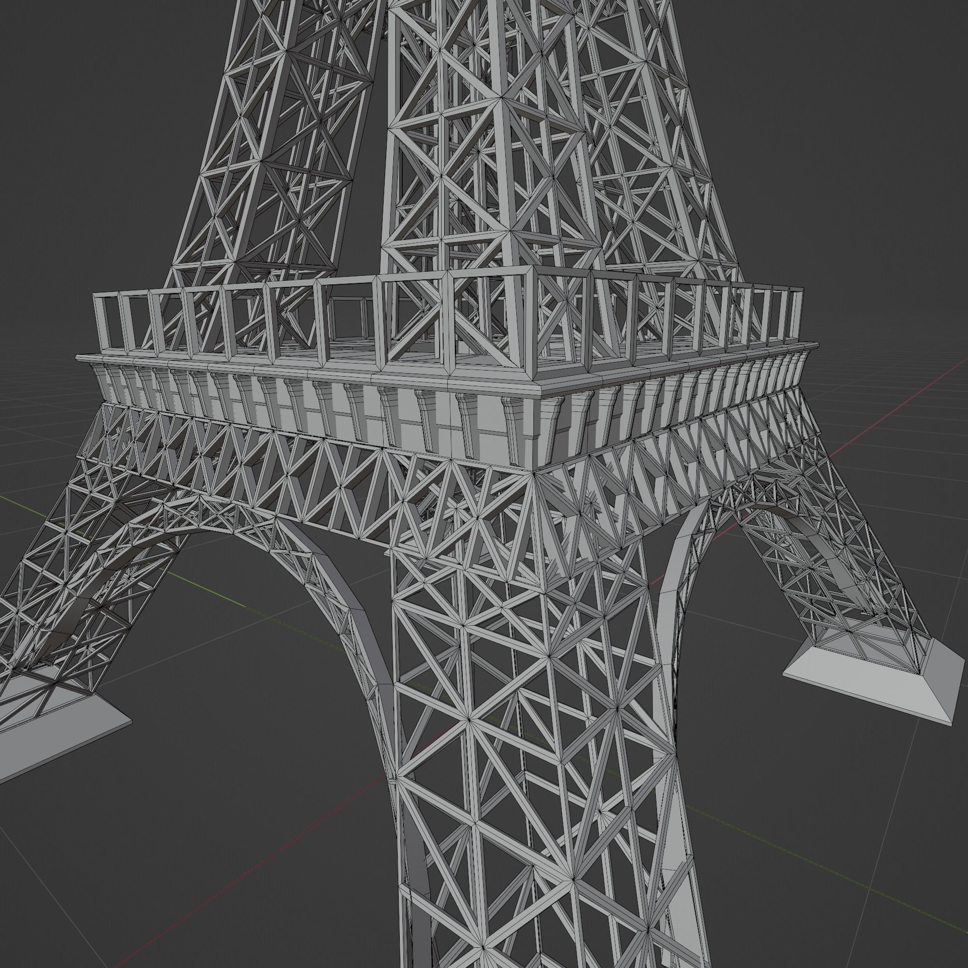 Eiffel Tower Low-poly 3D model_1