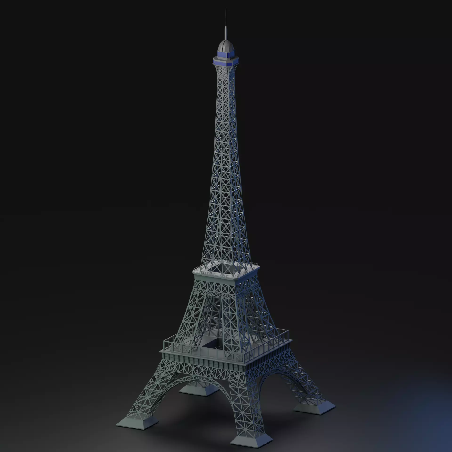 Eiffel Tower Low-poly 3D model_0