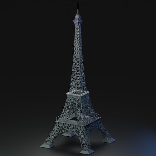 Eiffel Tower Low-poly 3D model