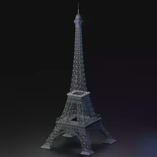 Eiffel Tower Low-poly 3D model