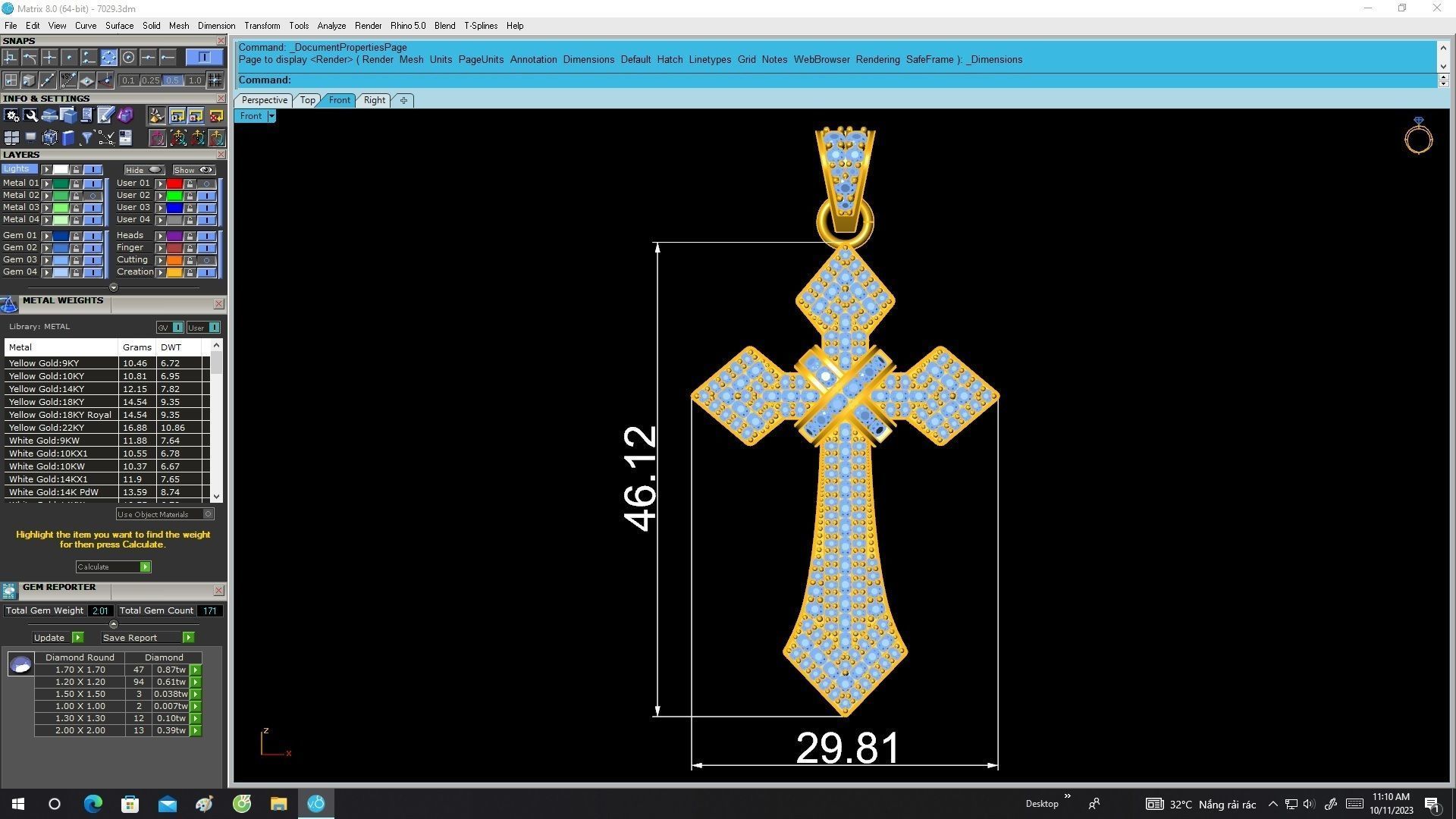 7029 new luxury diamond cross pendant 3D print model_6