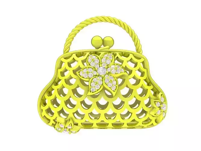 7028 Diamond Handbag flower women pendant