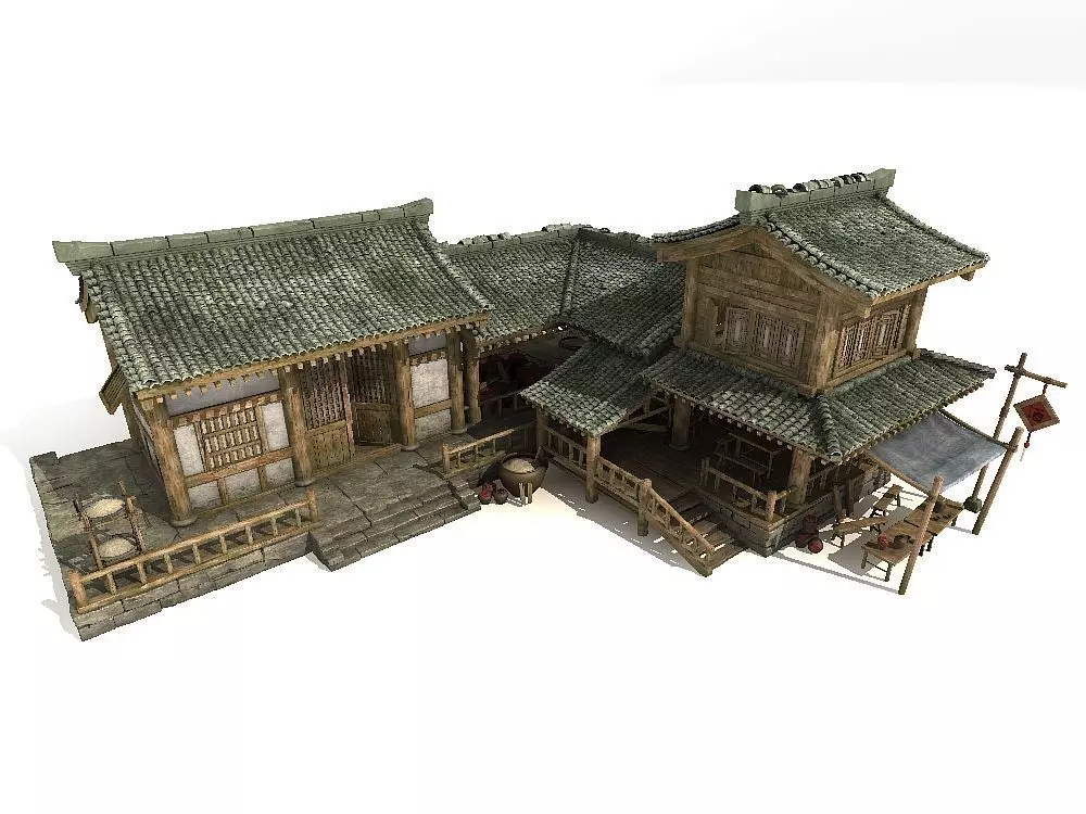 Historic building Ancient Chinese architecture 3D model_0