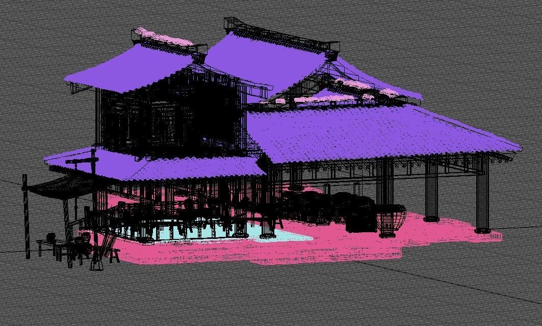 Historic building Ancient Chinese architecture 3D model_9