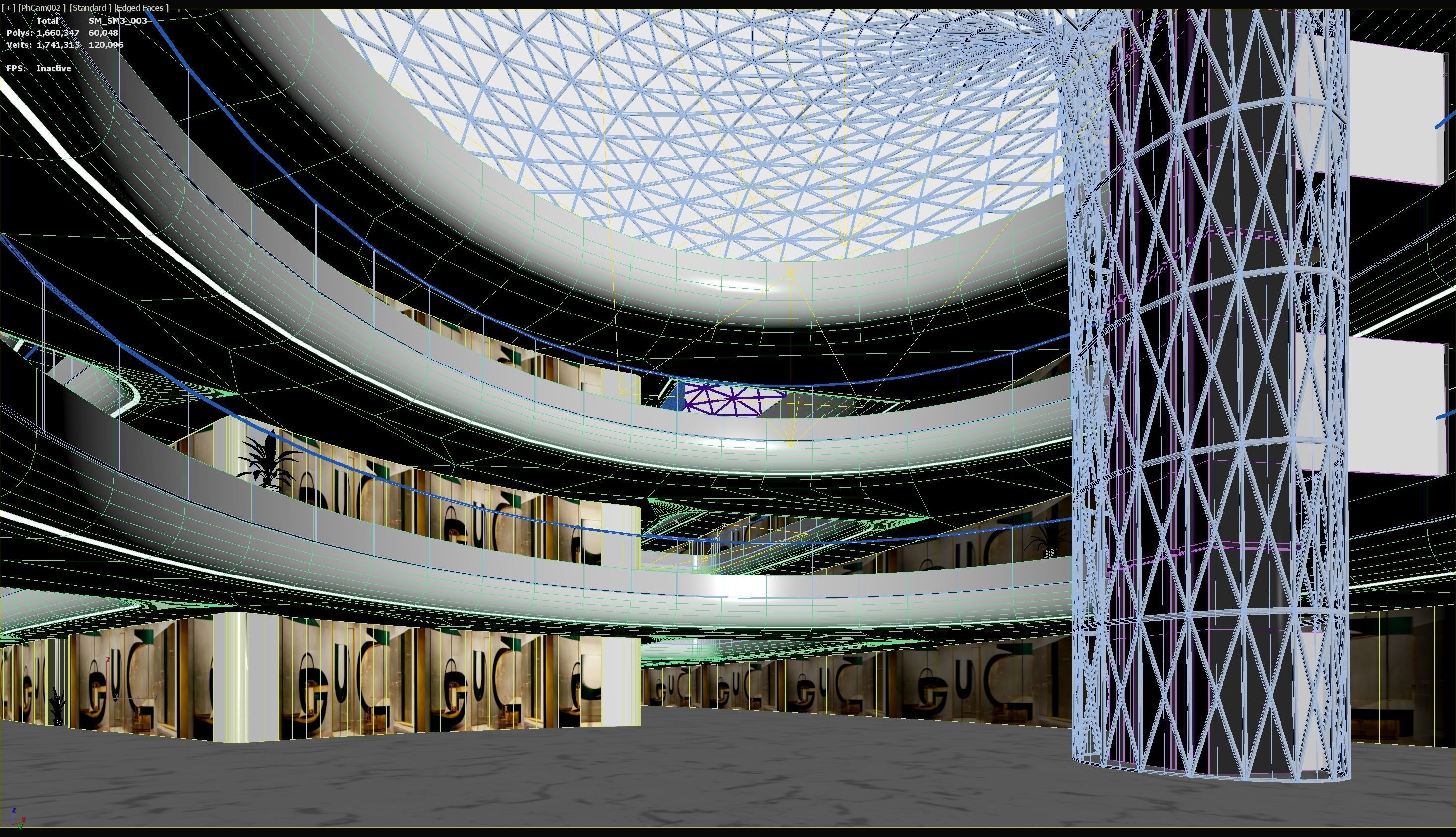 Futuristic Shopping Center 03 3D model_10