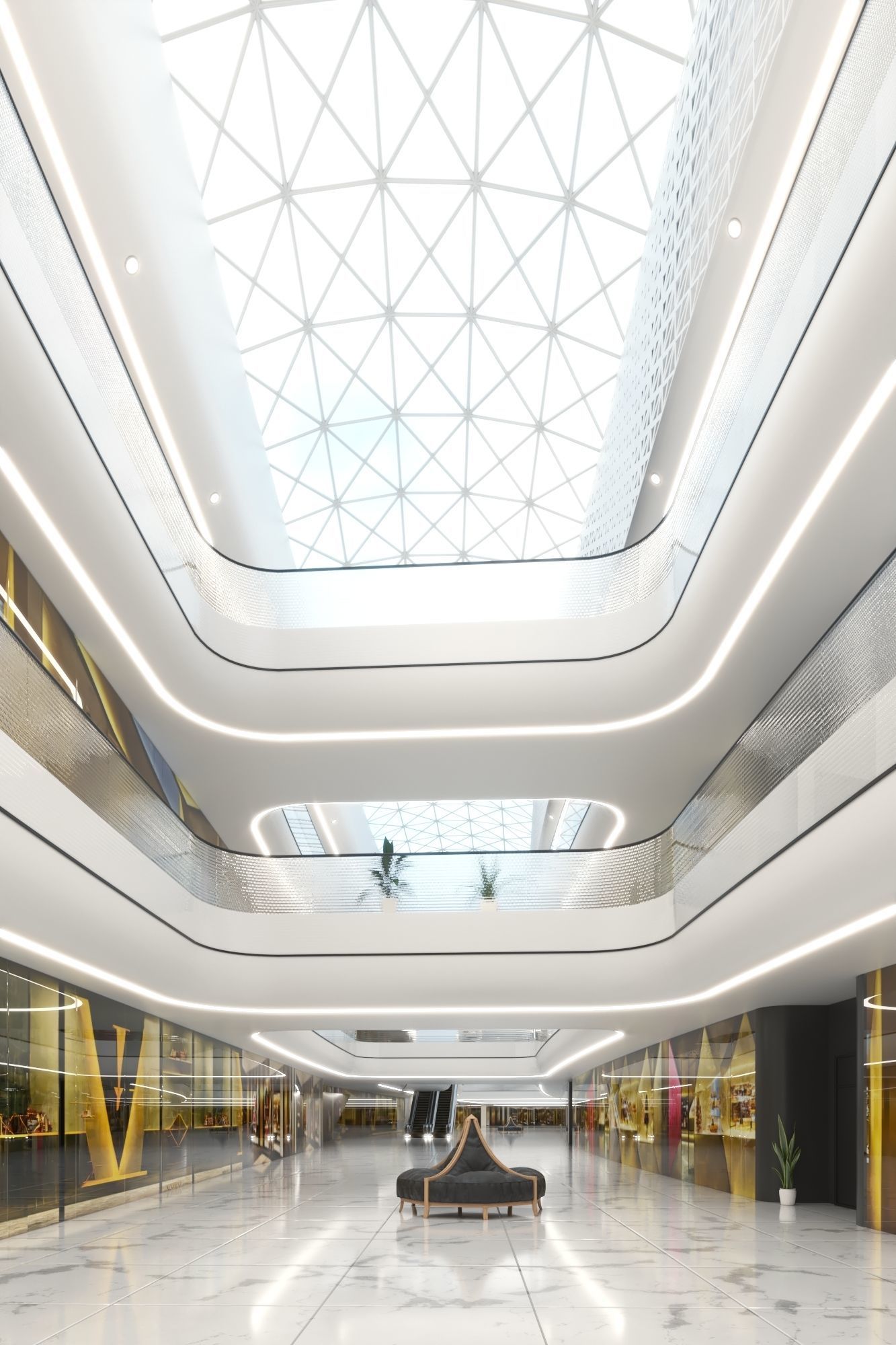 Futuristic Shopping Center 03 3D model_3