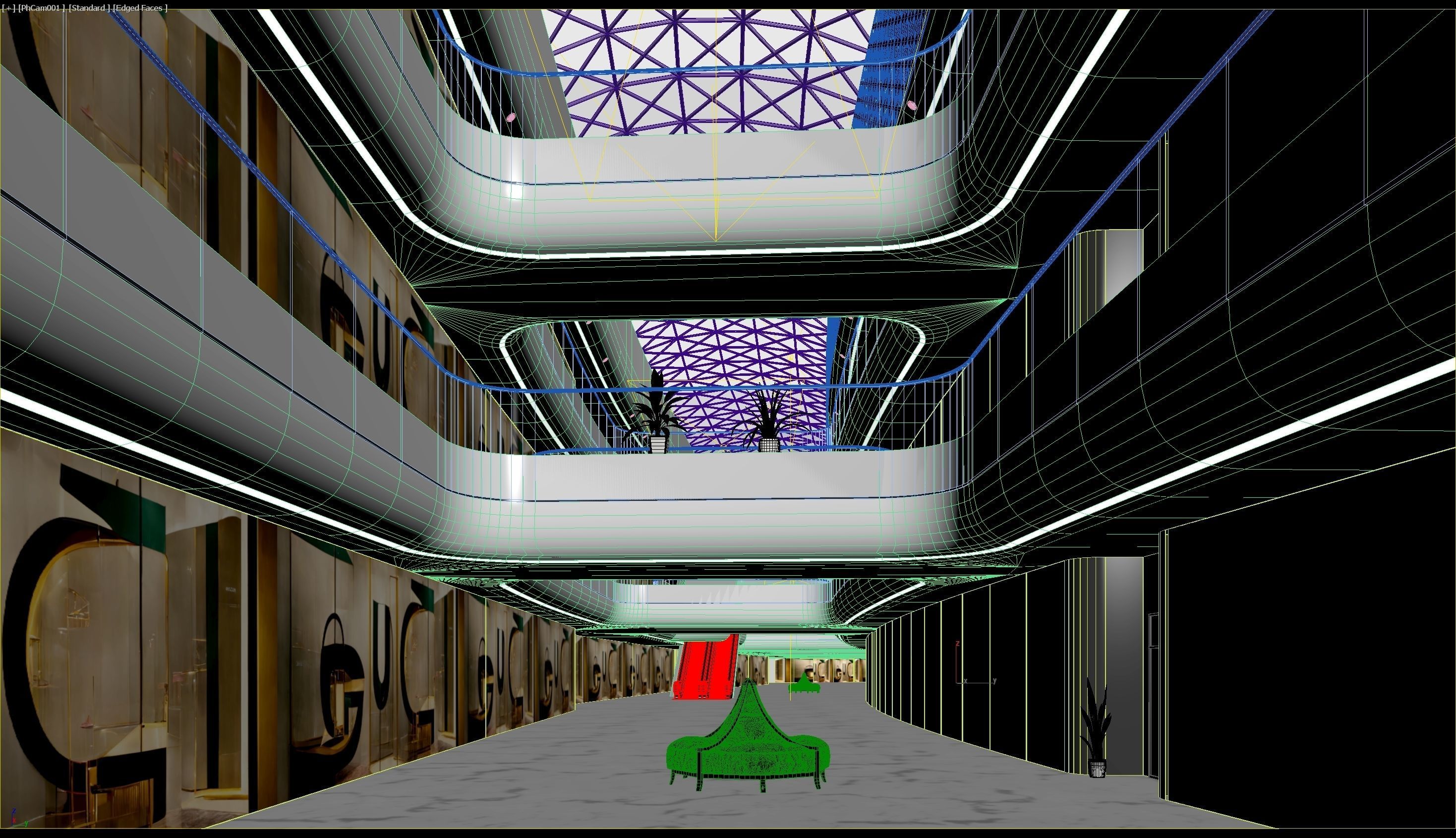 Futuristic Shopping Center 03 3D model_8