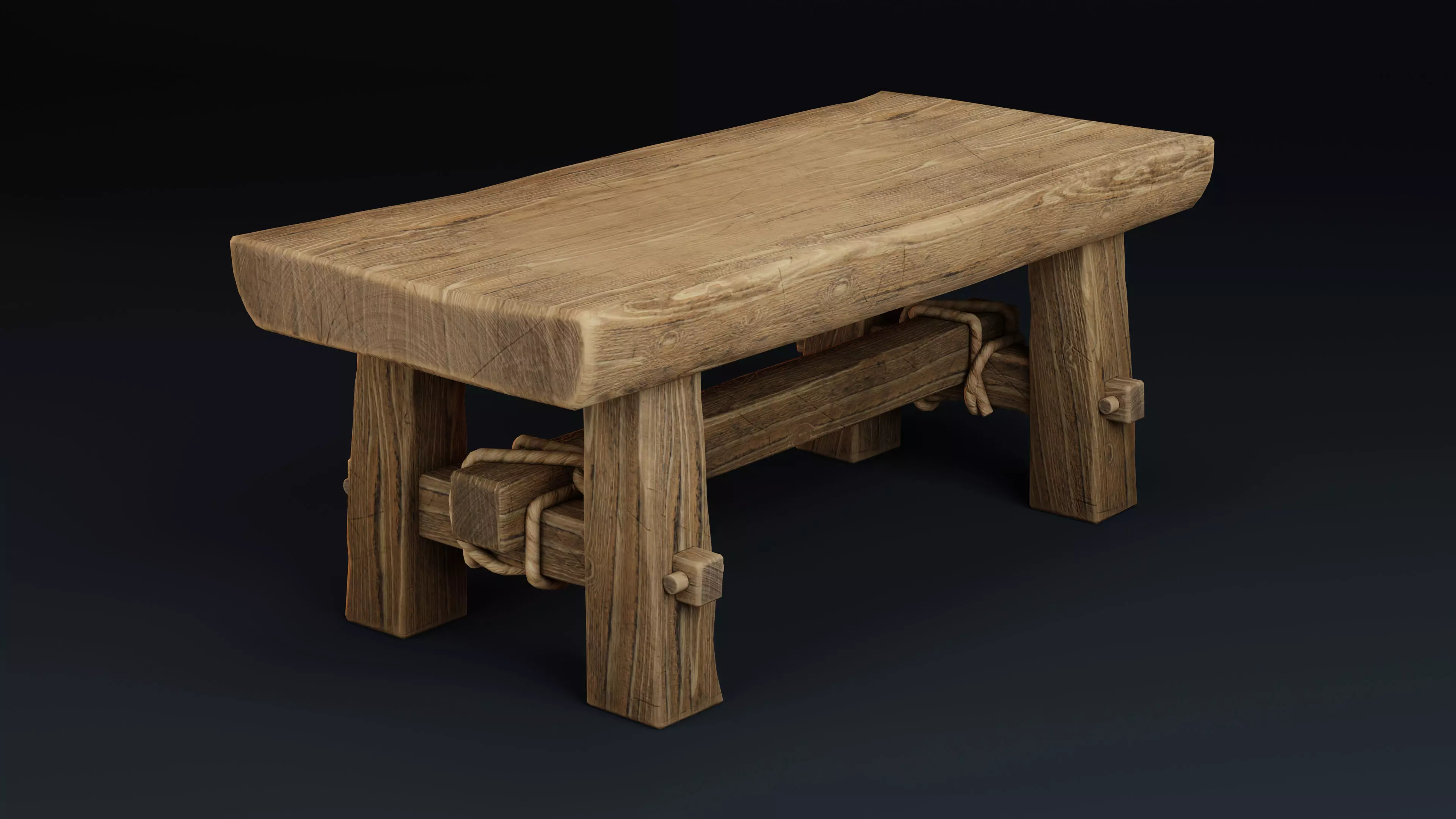 Wooden stool - TP003 Free low-poly 3D model