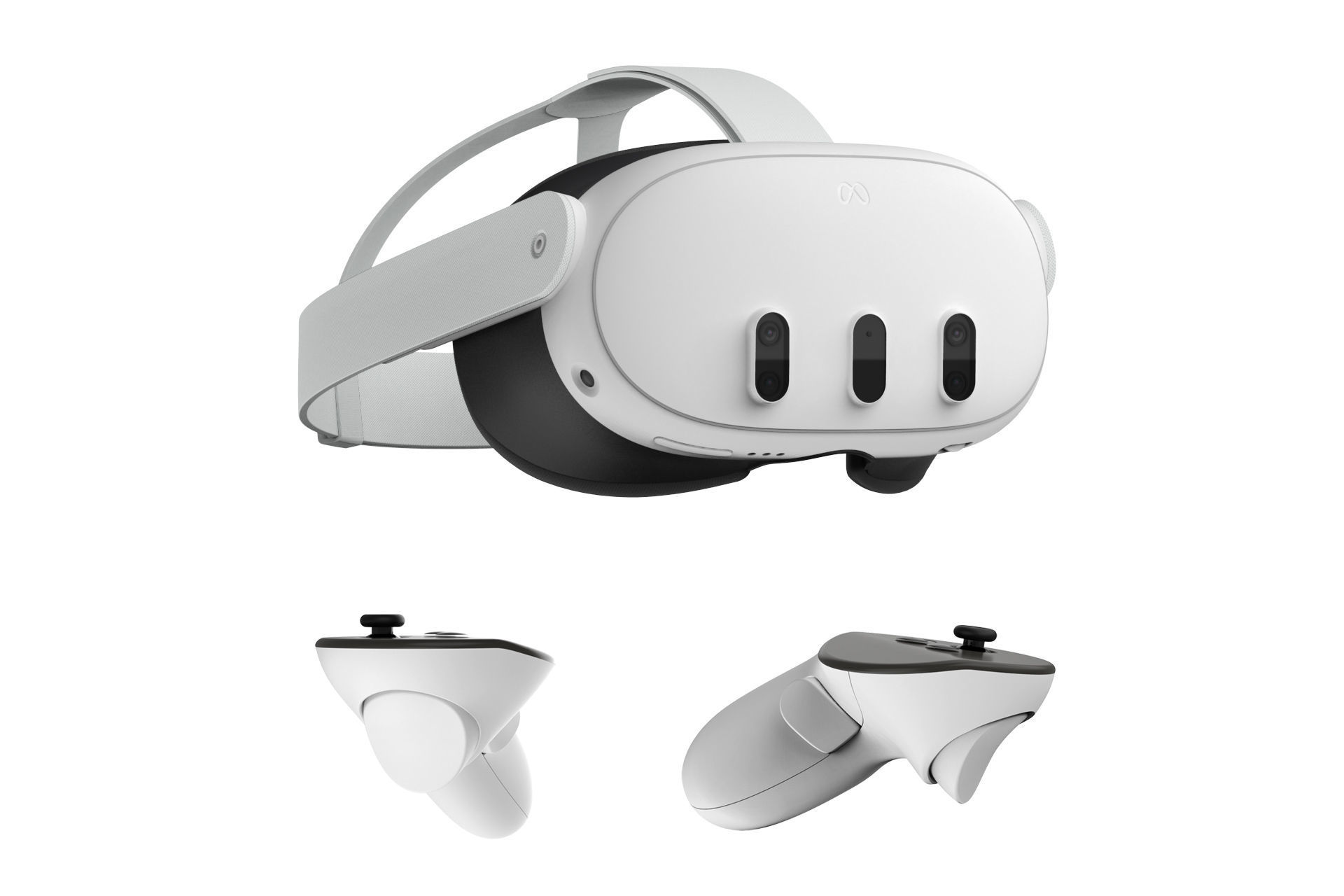 Meta Quest 3 with Controller 3D model_4