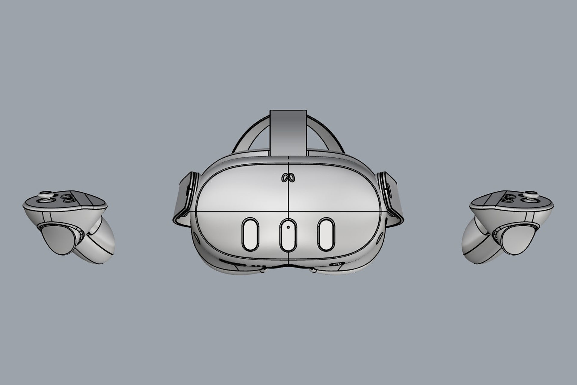 Meta Quest 3 with Controller 3D model_9