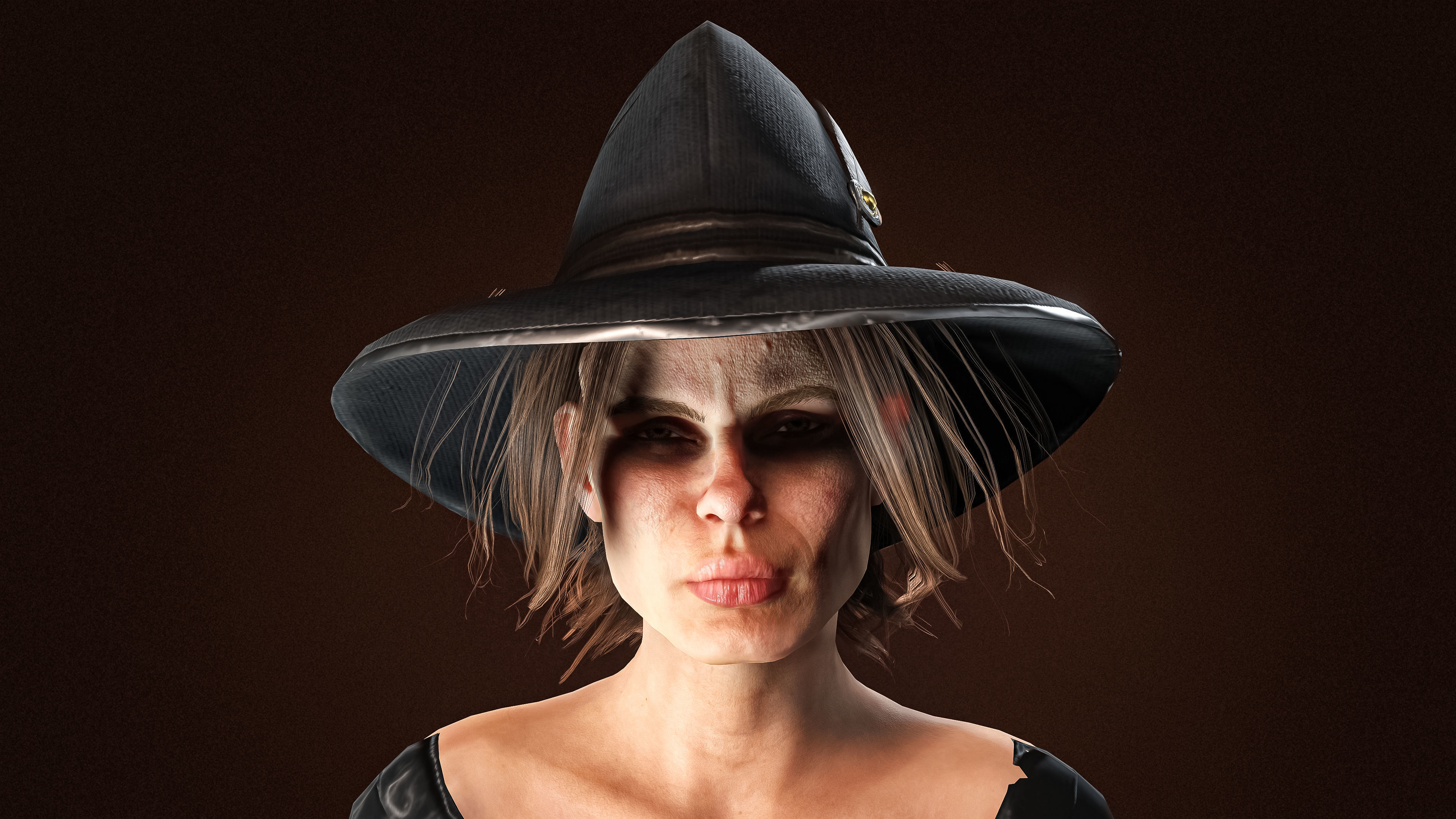 High Quality Female Witch Halloween Low-poly 3D model_2