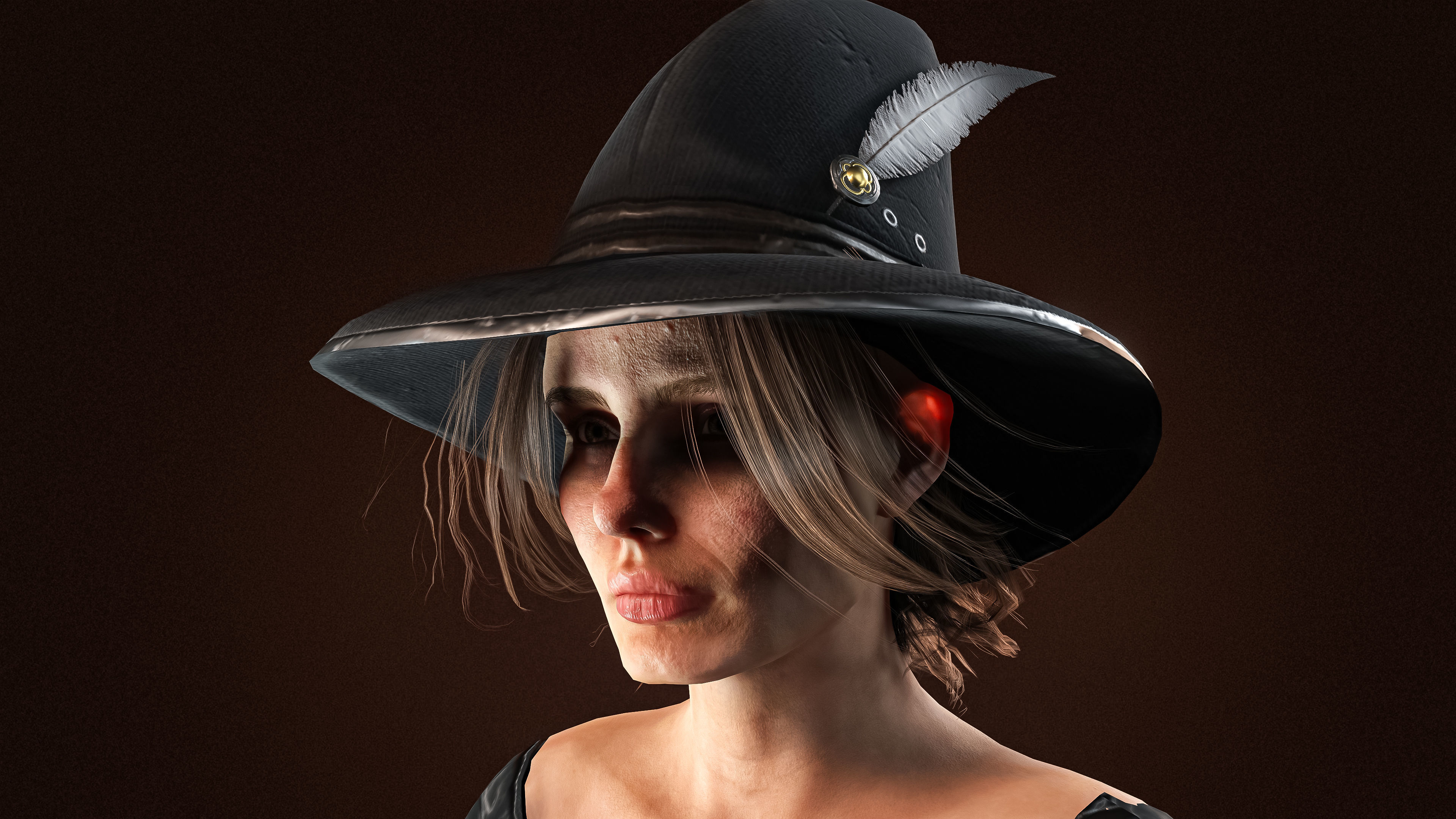 High Quality Female Witch Halloween Low-poly 3D model_4
