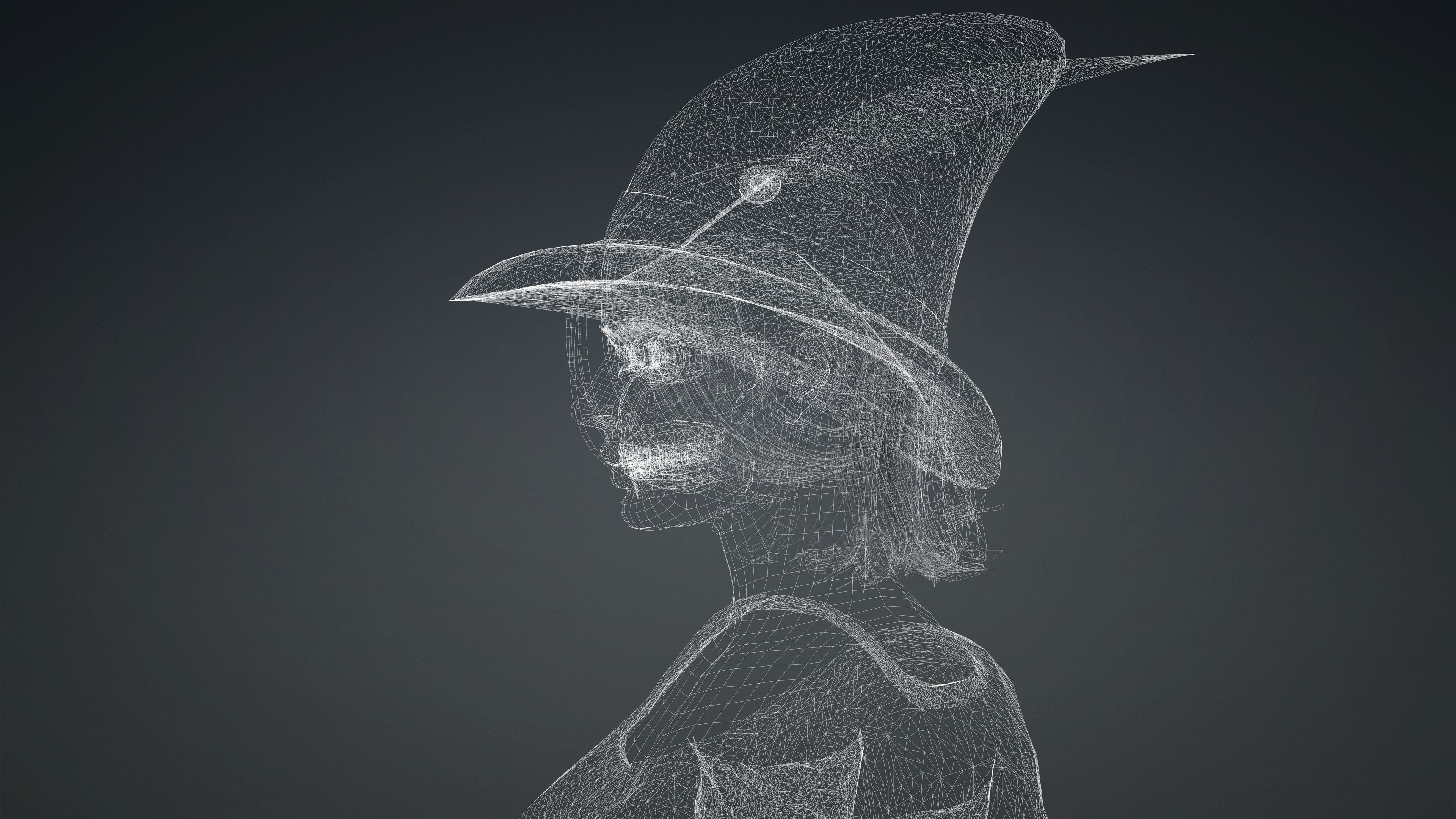 High Quality Female Witch Halloween Low-poly 3D model_27