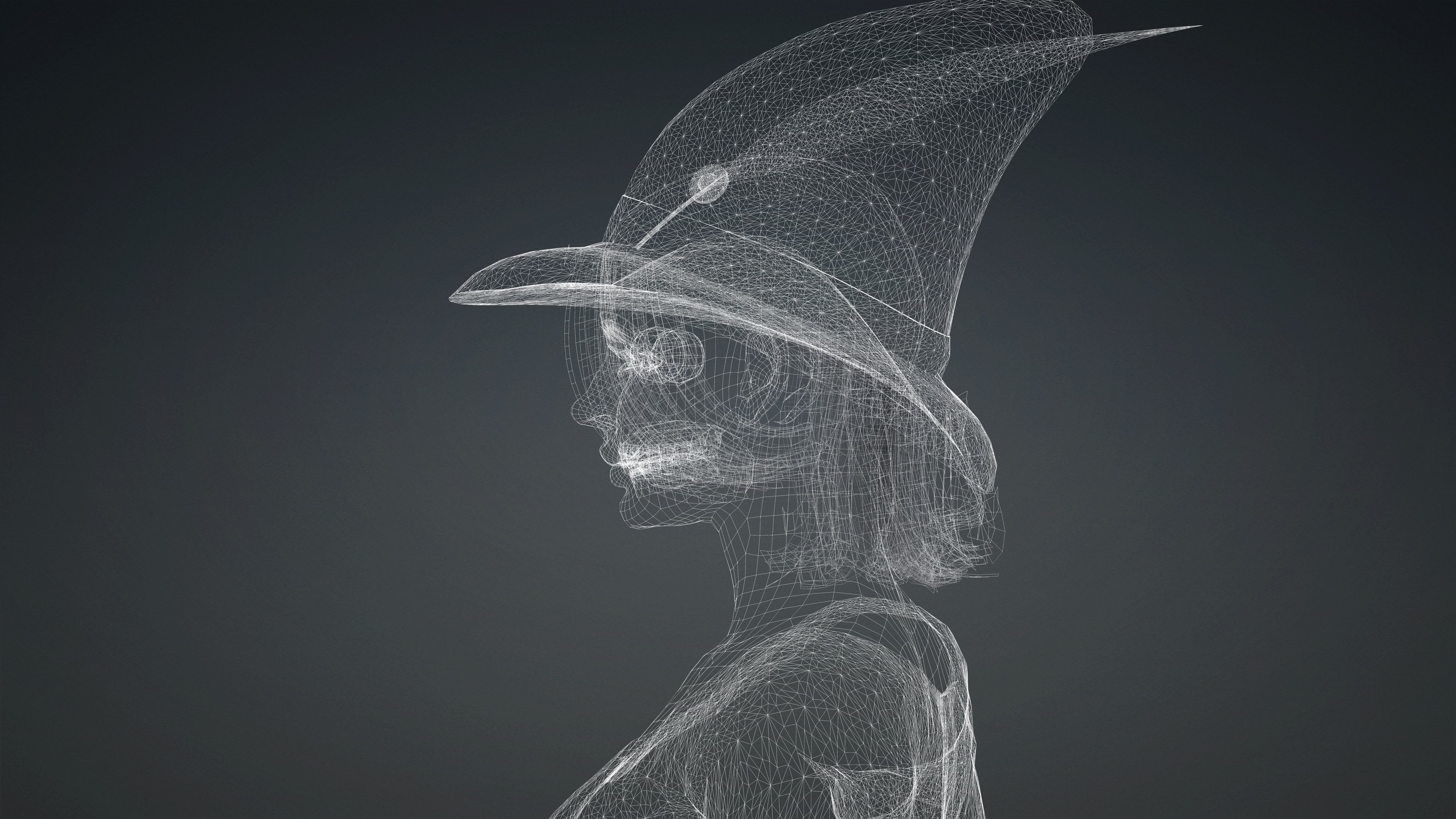 High Quality Female Witch Halloween Low-poly 3D model_28