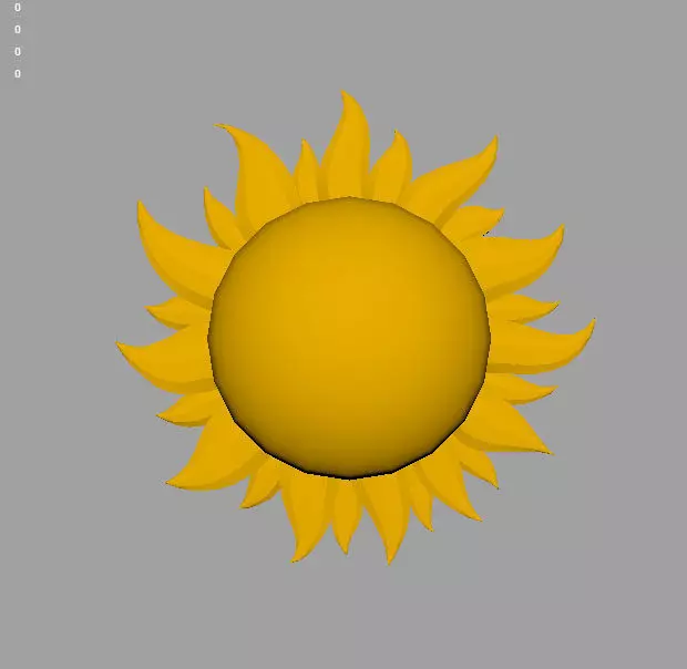 Sun 3d model Low-poly 3D model_0
