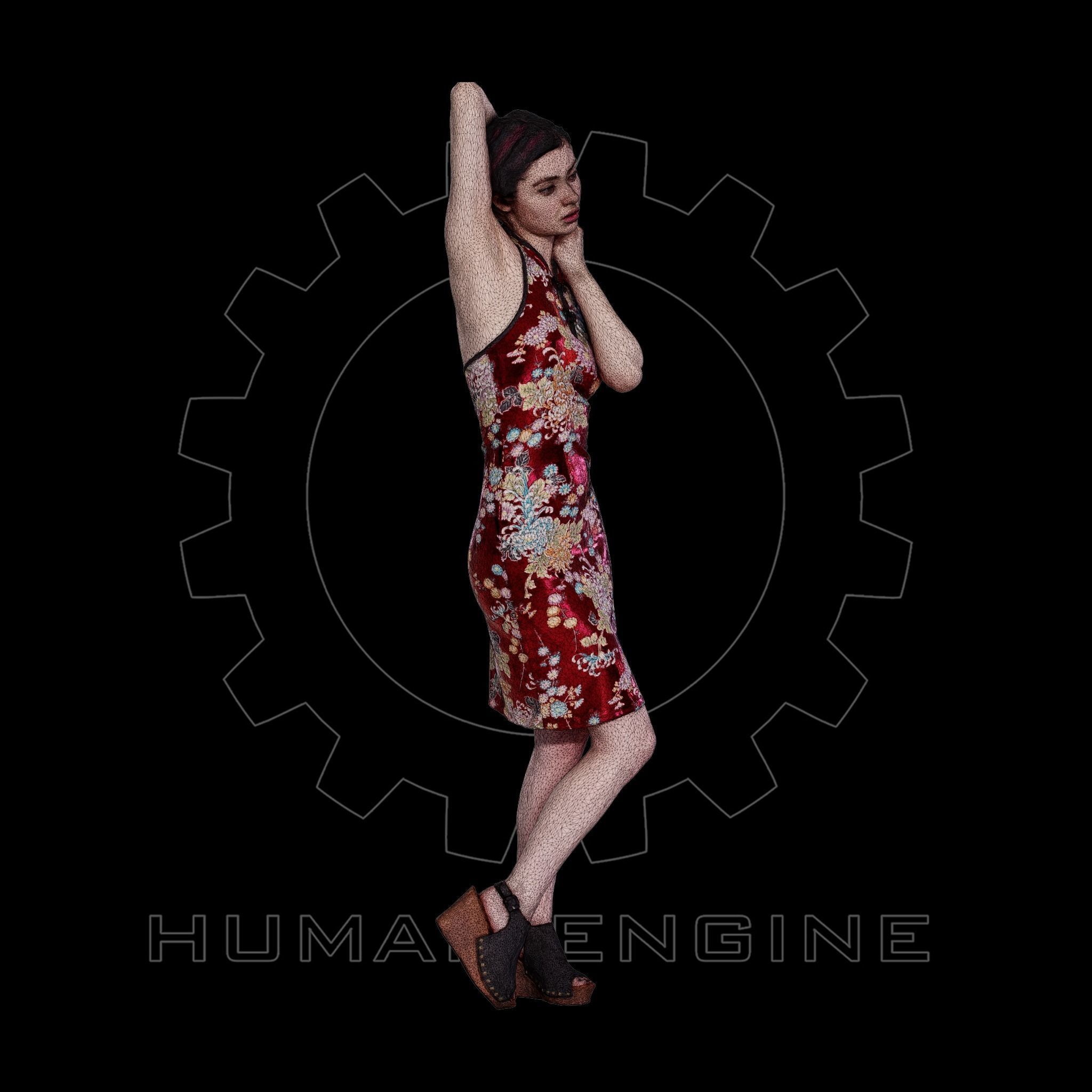 Female Scan - Amy in Chinese Style Dress 137 3D model_4