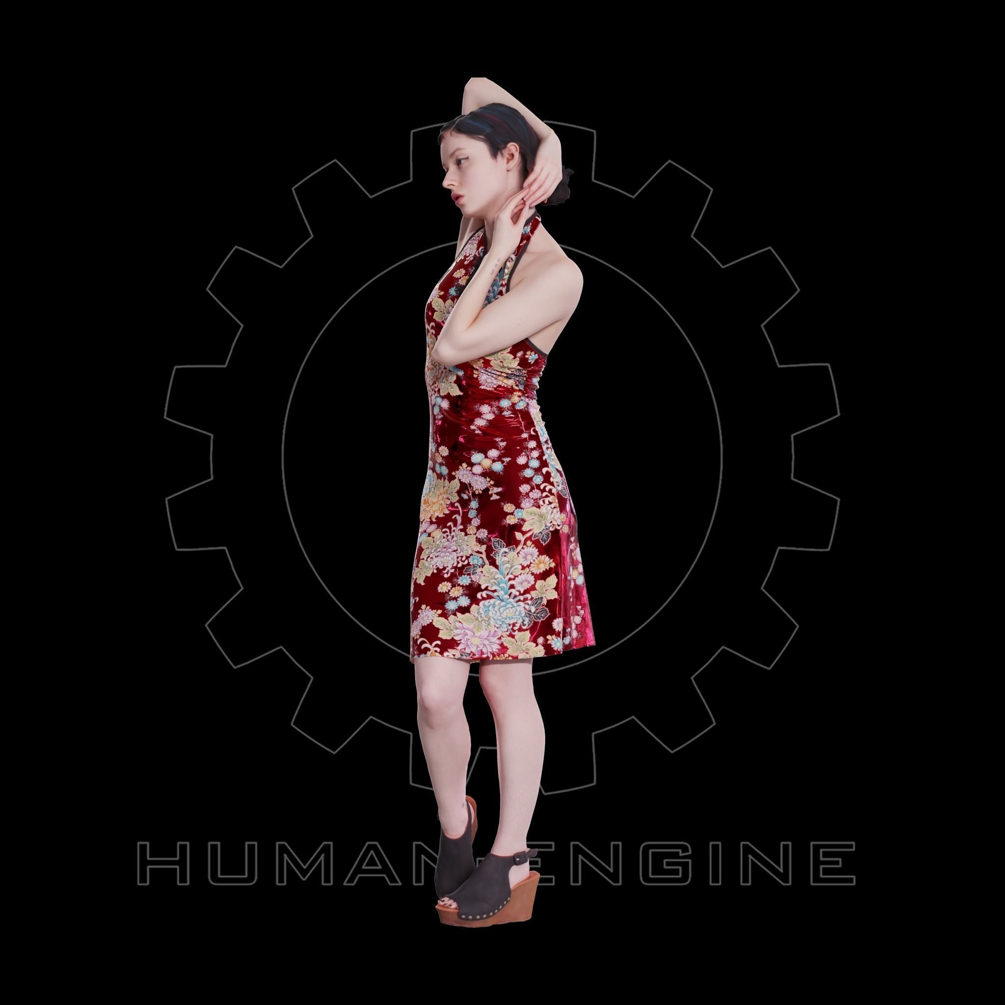 Female Scan - Amy in Chinese Style Dress 137 3D model_15