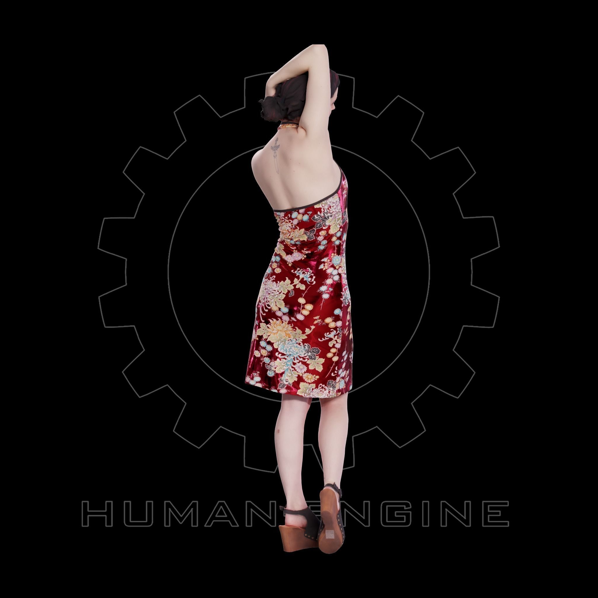 Female Scan - Amy in Chinese Style Dress 137 3D model_7
