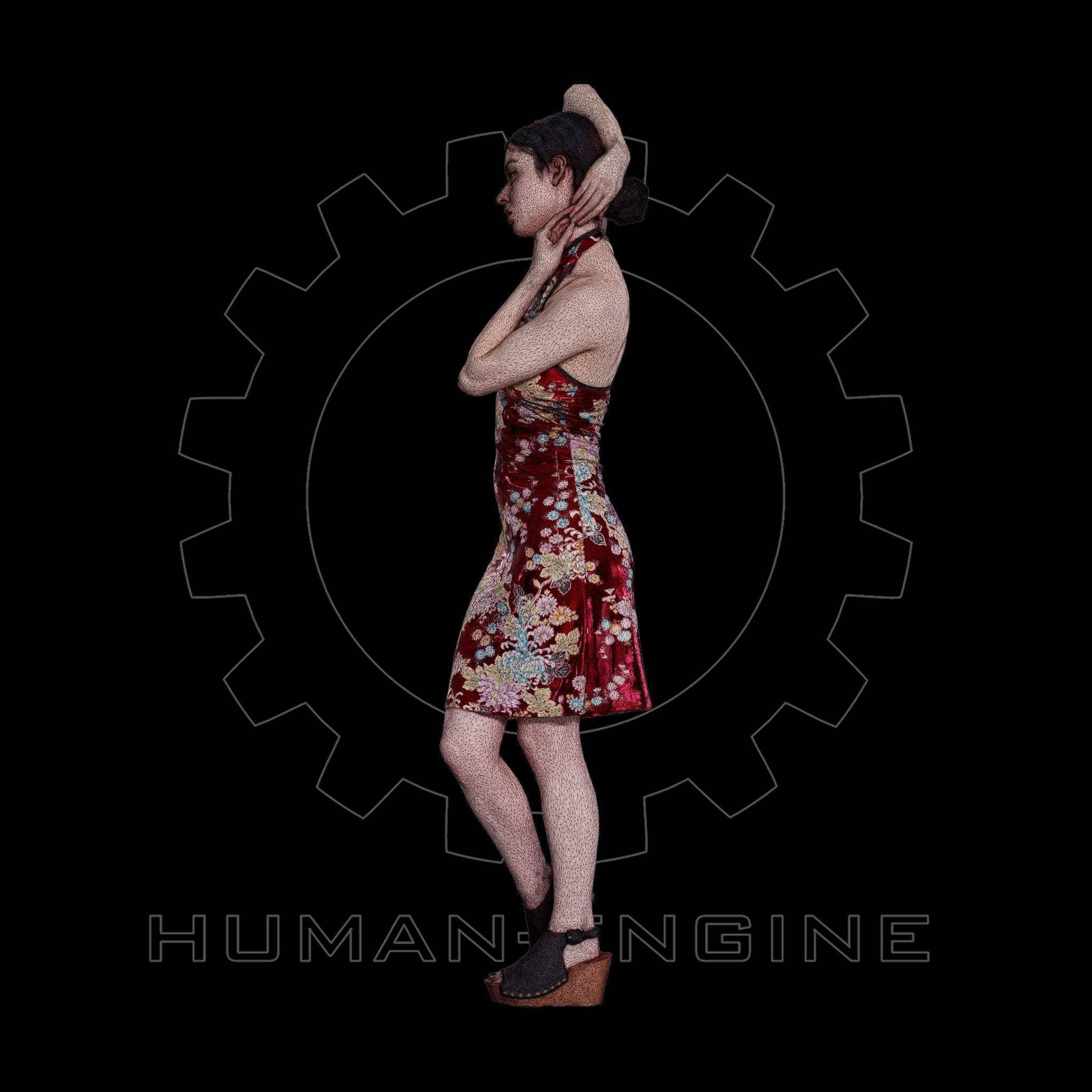 Female Scan - Amy in Chinese Style Dress 137 3D model_14