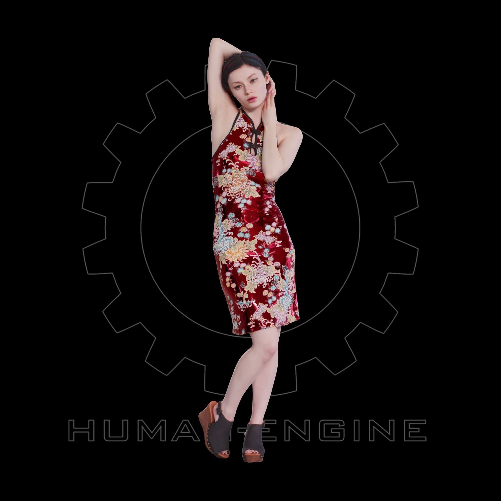 Female Scan - Amy in Chinese Style Dress 137 3D model_1