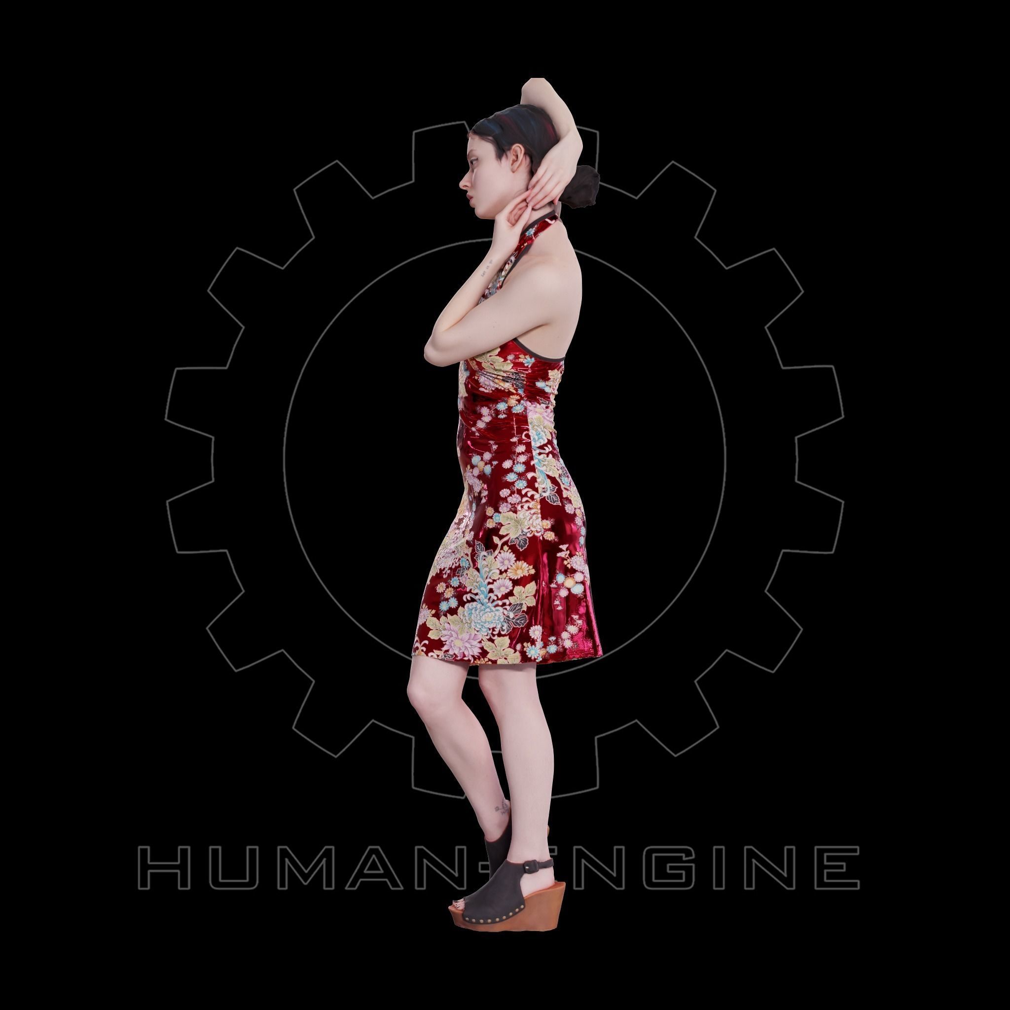 Female Scan - Amy in Chinese Style Dress 137 3D model_13