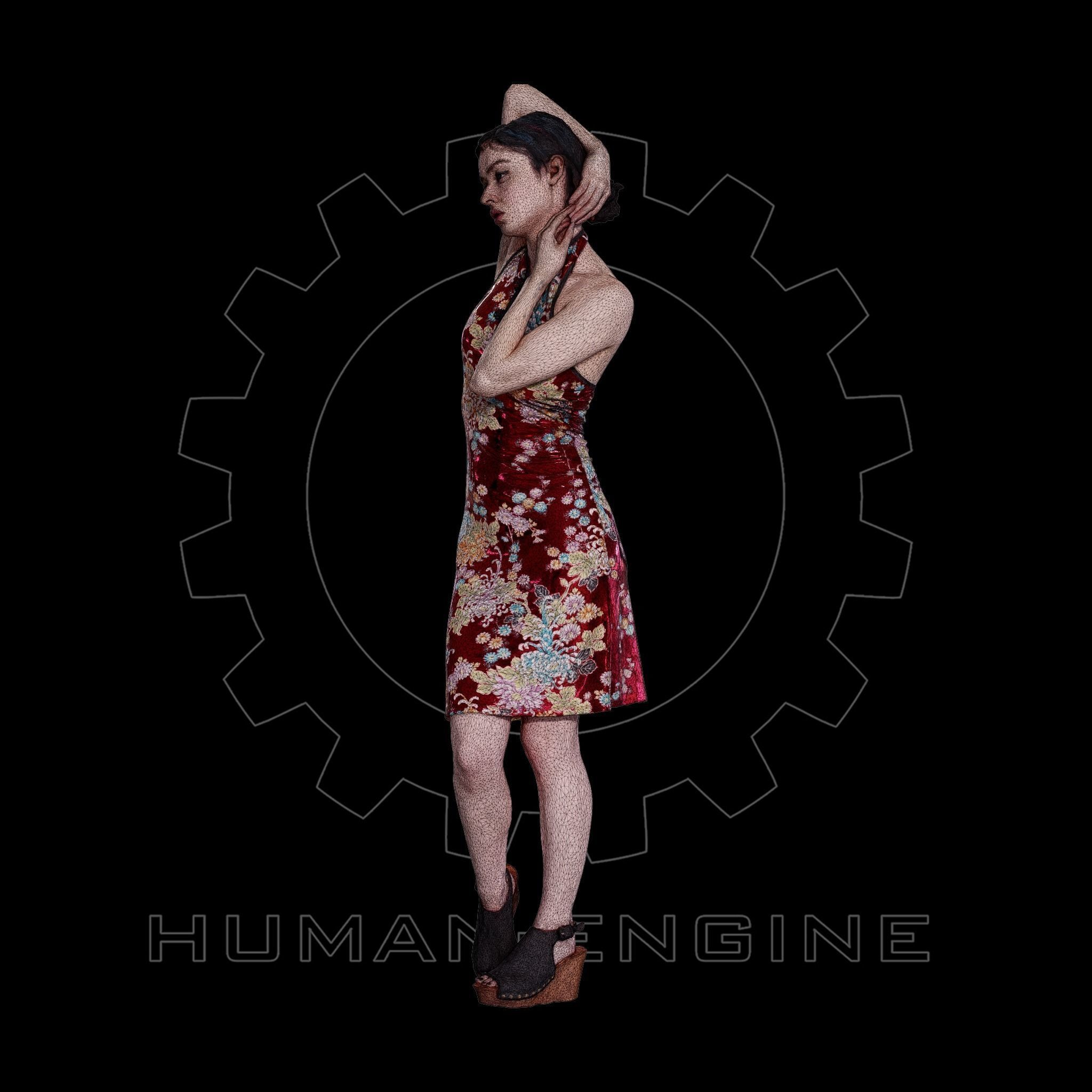 Female Scan - Amy in Chinese Style Dress 137 3D model_16