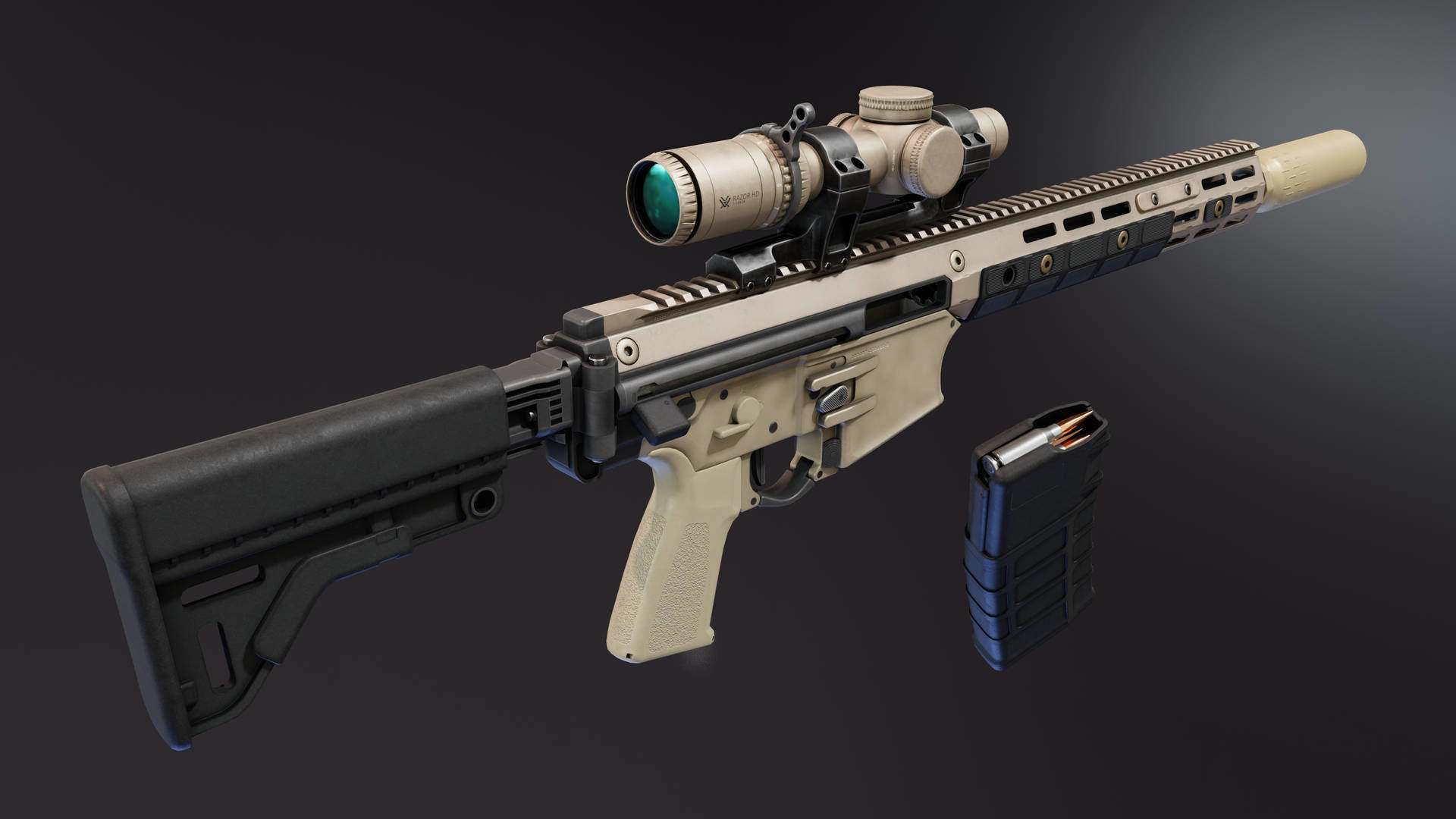 FN LICC IWS Rifle Low-poly 3D model_3
