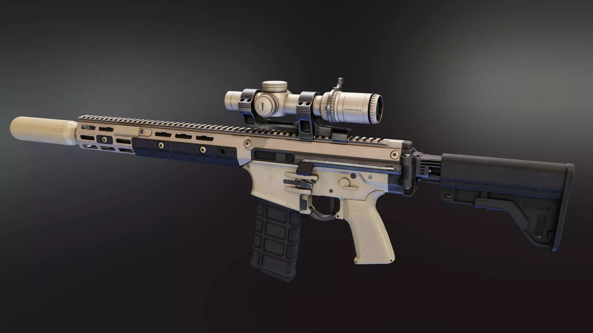 FN LICC IWS Rifle Low-poly 3D model_0