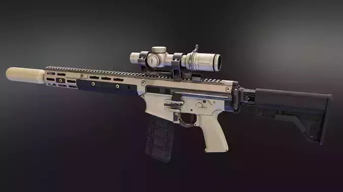 FN LICC IWS Rifle Low-poly 3D model
