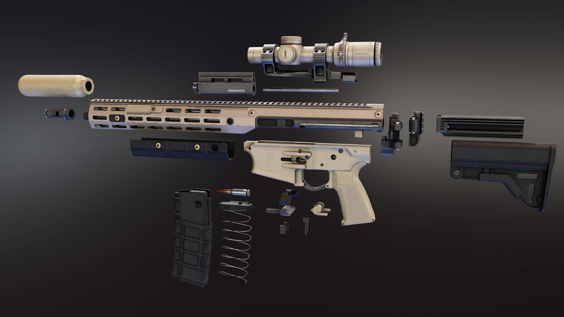 FN LICC IWS Rifle Low-poly 3D model_5