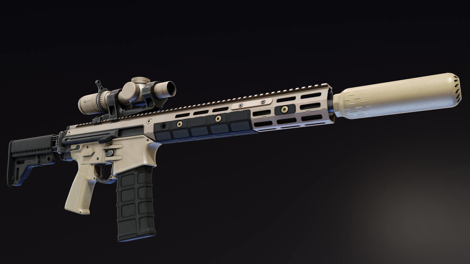 FN LICC IWS Rifle Low-poly 3D model_2