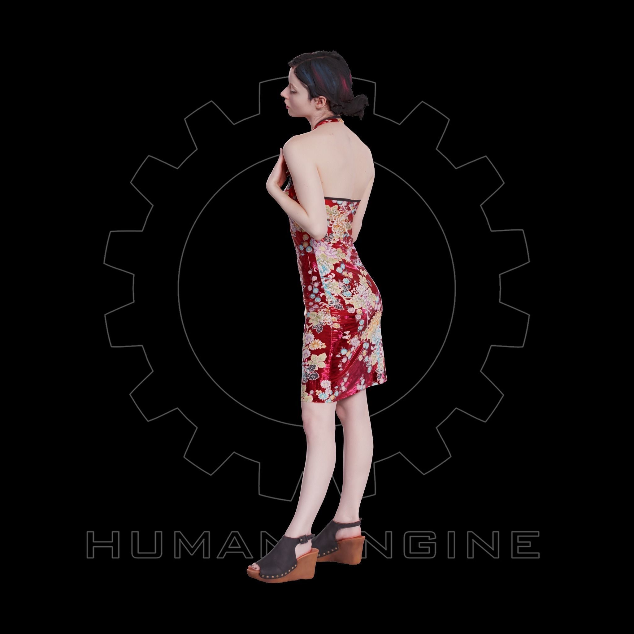 Female Scan - Amy in Chinese Style Dress 140 3D model_11