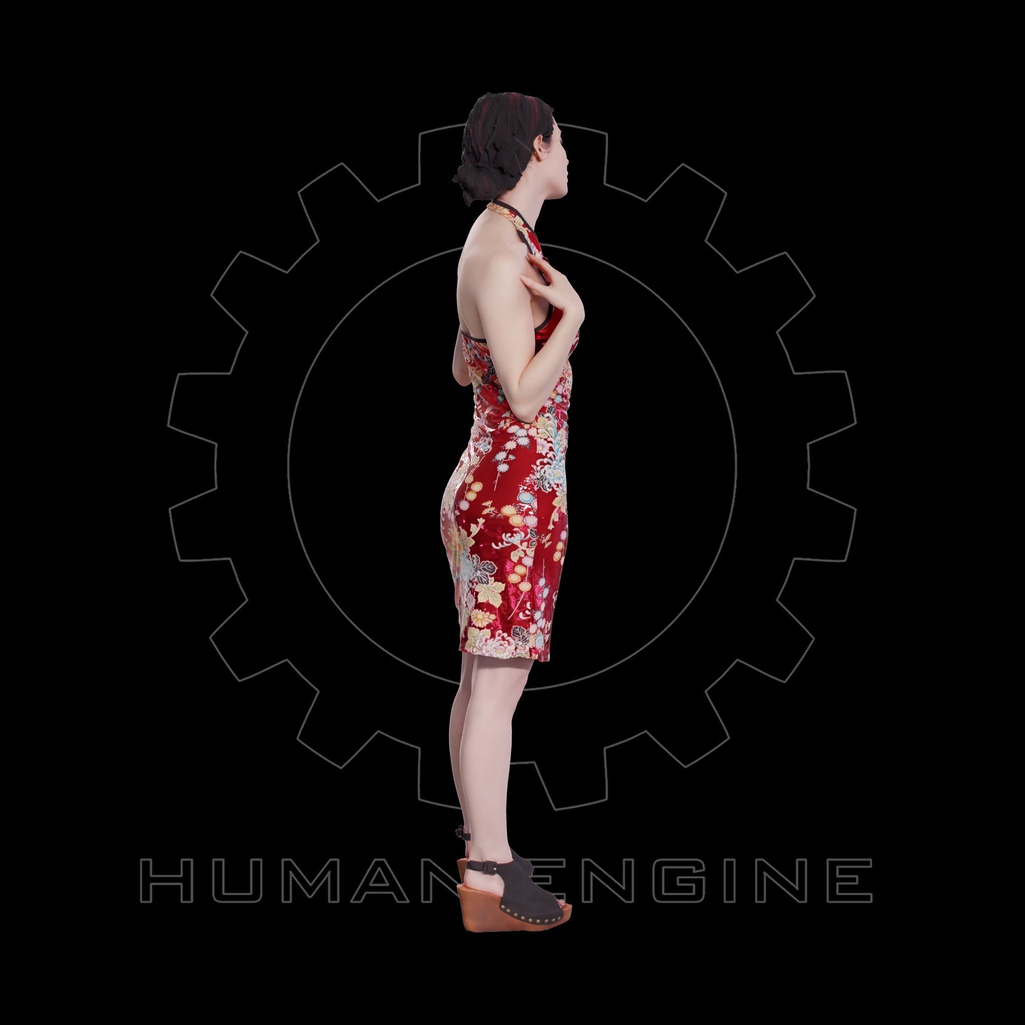 Female Scan - Amy in Chinese Style Dress 140 3D model_5